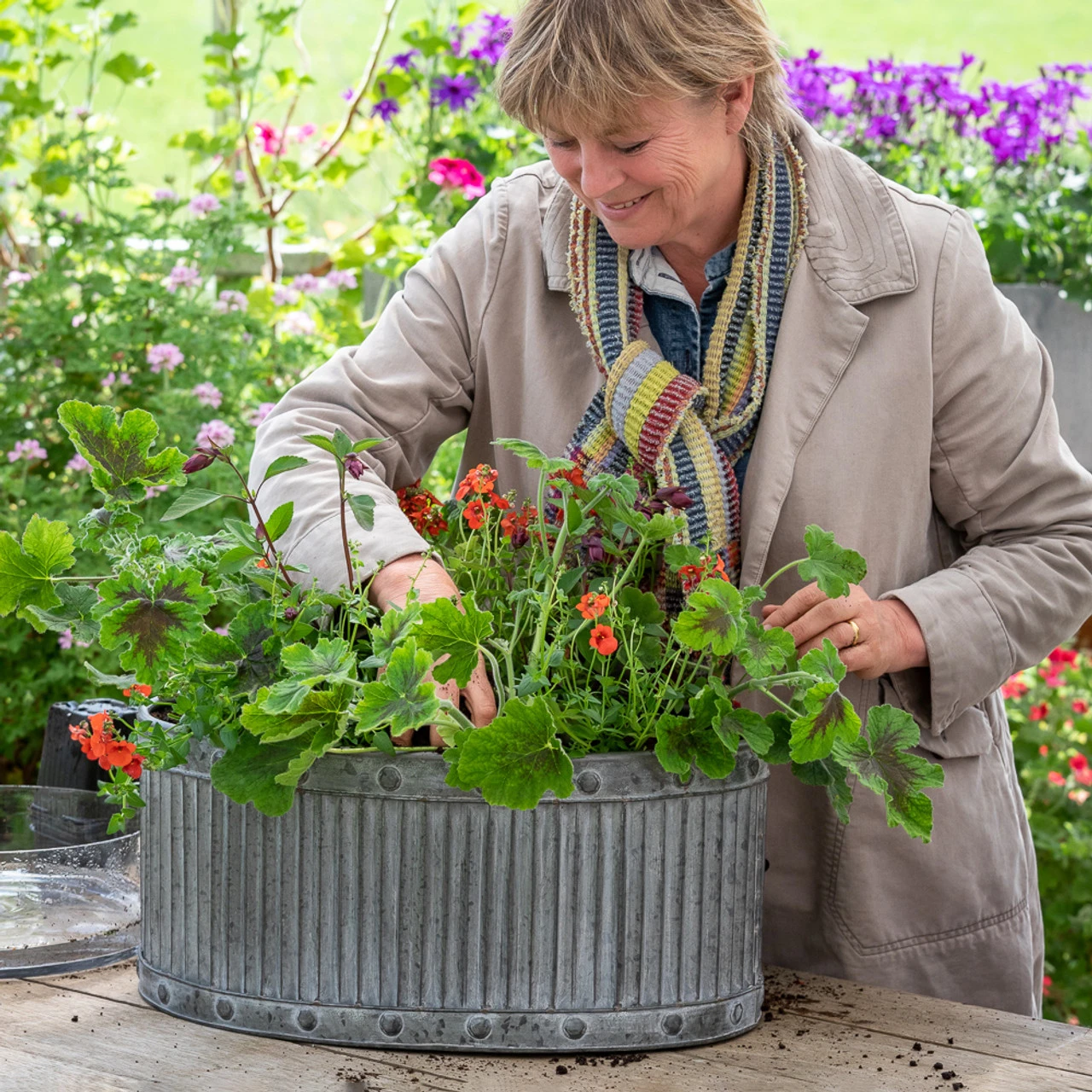 Ribbed Oval Zinc Planters 3 Ribbed Oval Zinc Planters - Image 3