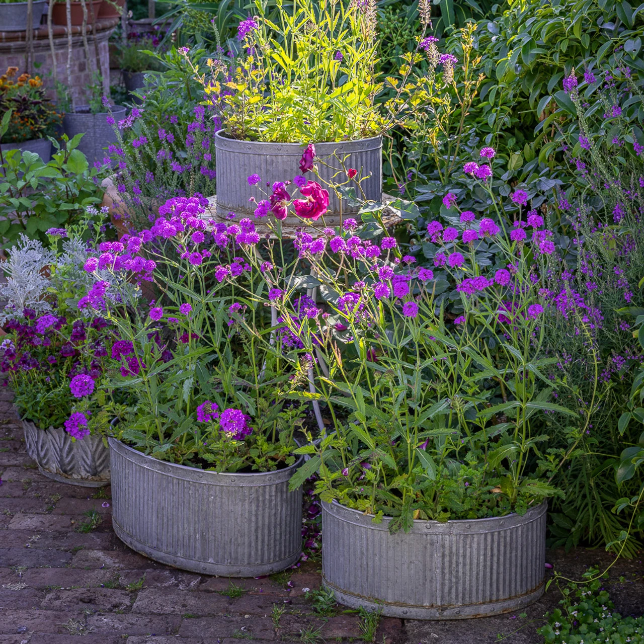 Ribbed Oval Zinc Planters 1 Ribbed Oval Zinc Planters